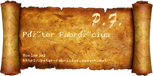Péter Fabrícius névjegykártya