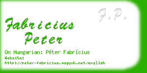 fabricius peter business card