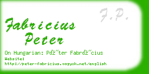 fabricius peter business card